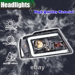 LED DRL Projector Headlights Smoke Fit For 04-08 Ford F-150/Lincoln Mark LT