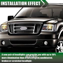 LED DRL Projector Headlights Smoke Fit For 04-08 Ford F-150/Lincoln Mark LT