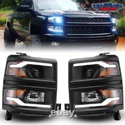 LED DRL for Chevy Silverado 1500 2014-2015 Headlights Projector 14-15 Front Lamp