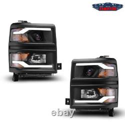 LED DRL for Chevy Silverado 1500 2014-2015 Headlights Projector 14-15 Front Lamp