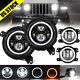 Led Halo Headlights Combo For Jeep Wrangler Jl Gladiator 2018 19 2020 2021 2022