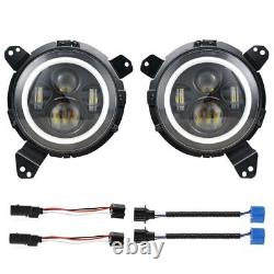 LED Halo Headlights Fog Lights Kits for Jeep Wrangler JL for Gladiator 2018-2023