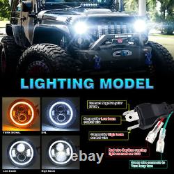 LED Halo Headlights Fog Lights Kits for Jeep Wrangler JL for Gladiator 2018-2023