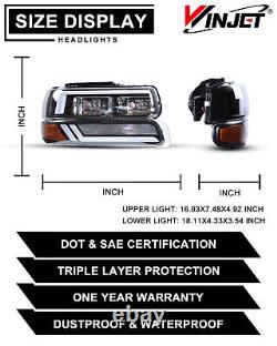 LED Headlights Bumper Lamps For 1999-2002 Chevy Silverado 00-06 Suburban Tahoe