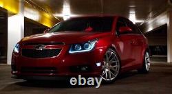 LED Headlights For 11-15 Chevy Cruze 2011-2015 Projector Headlamps Glow Bar Pair