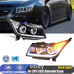 LED Headlights For 2011-2015 Chevy Cruze Projector DRL Black Signals Lamps New