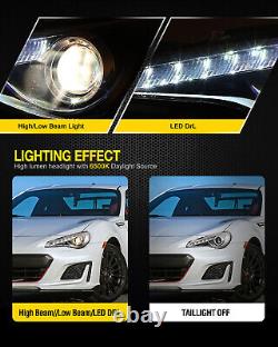 LED Headlights + Tail Lights For 2013-2016 Subaru BRZ / Scion FR-S Lamps Clear