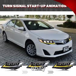 LED Headlights for Toyota Camry 2012 2013 2014 Animation Sequential Front Lamps