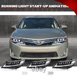 LED Headlights for Toyota Camry 2012 2013 2014 Animation Sequential Front Lamps