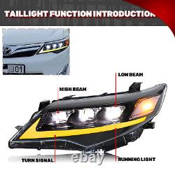 LED Headlights for Toyota Camry 2012 2013 2014 Animation Sequential Front Lamps