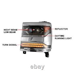 LED Sequential Headlights For 2016 17 18 Chevy Silverado 1500 Projector Lamps