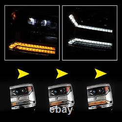 LED Sequential Headlights For 2016 17 18 Chevy Silverado 1500 Projector Lamps