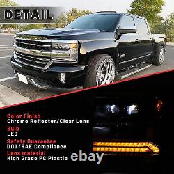 LED Sequential Headlights For 2016 17 18 Chevy Silverado 1500 Projector Lamps