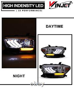 LED Tail Lights+LED DRL Headlights For 2016-2023 Toyota Tacoma Left+Right Pair