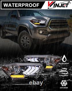 LED Tail Lights+LED DRL Headlights For 2016-2023 Toyota Tacoma Left+Right Pair