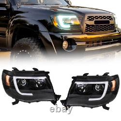 Labwork Right+Left Headlights For Toyota Tacoma 2005-2011 LED Black Projector