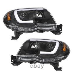 Labwork Right+Left Headlights For Toyota Tacoma 2005-2011 LED Black Projector