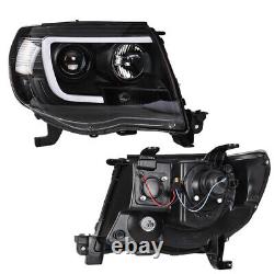 Labwork Right+Left Headlights For Toyota Tacoma 2005-2011 LED Black Projector