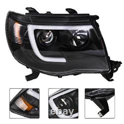 Labwork Right+Left Headlights For Toyota Tacoma 2005-2011 LED Black Projector