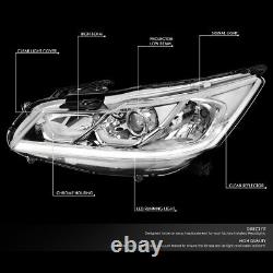 Led Drlfor 16-17 Honda Accord Ex Se Sport Projector Headlights Chrome/clear