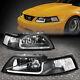 Led Drlfor 1999-2004 Ford Mustang Pair Black Housing Clear Corner Headlight