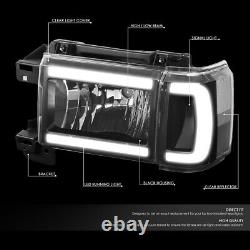 Led Drlfor 87-91 Ford F150 F250 F350 Bronco Black/clear Corner Headlight Lamp