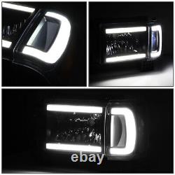 Led Drlfor 87-91 Ford F150 F250 F350 Bronco Black/clear Corner Headlight Lamp