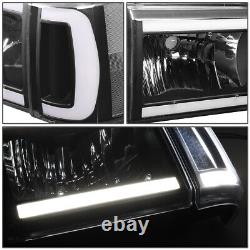 Led Drlfor 87-91 Ford F150 F250 F350 Bronco Black/clear Corner Headlight Lamp