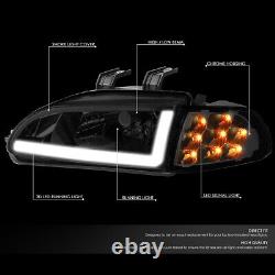 Led Drlfor 92-95 Honda CIVIC 2/3dr Smoked Housing Headlight Amber Signal Lamps