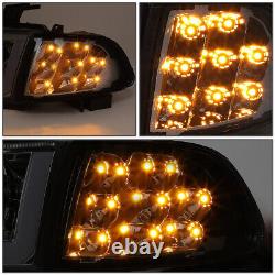 Led Drlfor 92-95 Honda CIVIC 2/3dr Smoked Housing Headlight Amber Signal Lamps