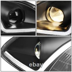 Led Drlfor 96-98 Honda CIVIC Black Housing Clear Corner Projector Headlights