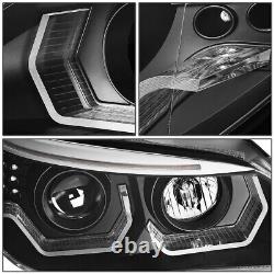 Led Signal 3d Halo Drlfor 04-07 Bmw E60 5-series Projector Headlights Black