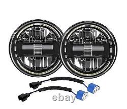 Pair 7'' H4 LED Headlights Projector Hi/Lo Beam DRL For Jeep Wrangler JK LJ TJ