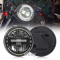 Pair 7'' H4 LED Headlights Projector Hi/Lo Beam DRL For Jeep Wrangler JK LJ TJ