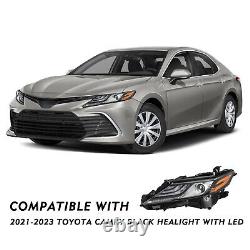 Pair Full LED Headlights Assembly For 2021-2023 Toyota Camry XSE Black Housing