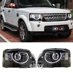 Pair LED Front Headlight Assembly For Land Rover Discovery LR4 2010-2016