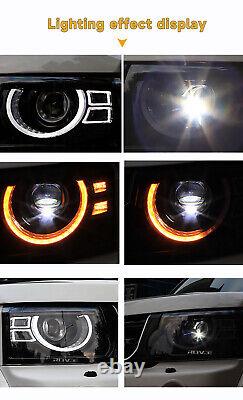 Pair LED Front Headlight Assembly For Land Rover Discovery LR4 2010-2016