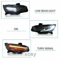 Pair LED Headlights For 2016-2021 Honda Civic With Sequential Turn Signal A Set