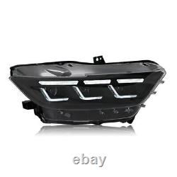 Pair LED Headlights For Ford Mustang 2015 2016 2017 Head Lamps Assembly LH+RH