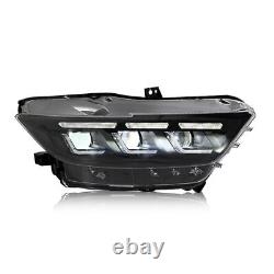 Pair LED Headlights For Ford Mustang 2015 2016 2017 Head Lamps Assembly LH+RH