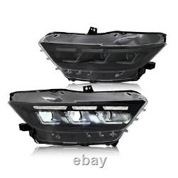 Pair LED Headlights For Ford Mustang 2015 2016 2017 Head Lamps Assembly LH+RH