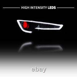 Pair LED Headlights For Mitsubishi Lancer / EVO X 08-17 Audi Style with Demon Eyes