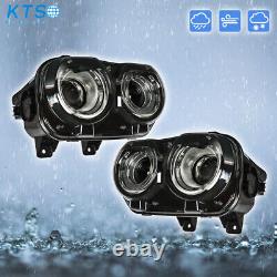 Pair LED Headlights Halogen Head lamps Projector for 2015-2023 Dodge Challenger