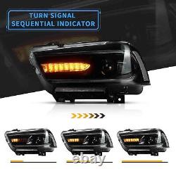 Pair LED Projector Headlights For Dodge Charger 2011-2014 Sequential Front Lamps