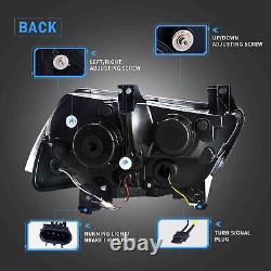 Pair LED Projector Headlights For Dodge Charger 2011-2014 Sequential Front Lamps