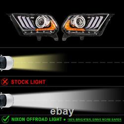 Pair for 2010-2012 Ford Mustang Headlights Sequential LED Projector with Bulbs