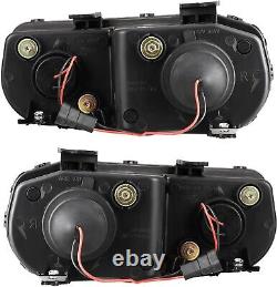 Projector Headlights For 1994-1997 Acura Integra LED Halo Ring Black Headlamps