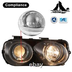 Projector Headlights For 1994-1997 Acura Integra LED Halo Ring Black Headlamps