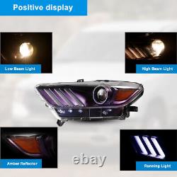 Projector Headlights for Ford Mustang 2015 2016 2017 Coupe LED DRL Signal Lamps