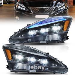 Projector LED Headlights For 2006-2014 Lexus IS250 IS350 ISF with Blue DRL Startup